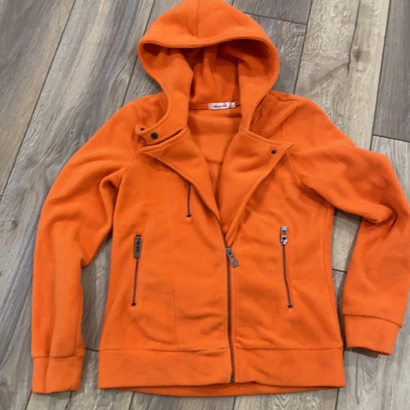 Orange Warm Fleece Moto Zip Jacket MEDIUM - Picture 4 of 11